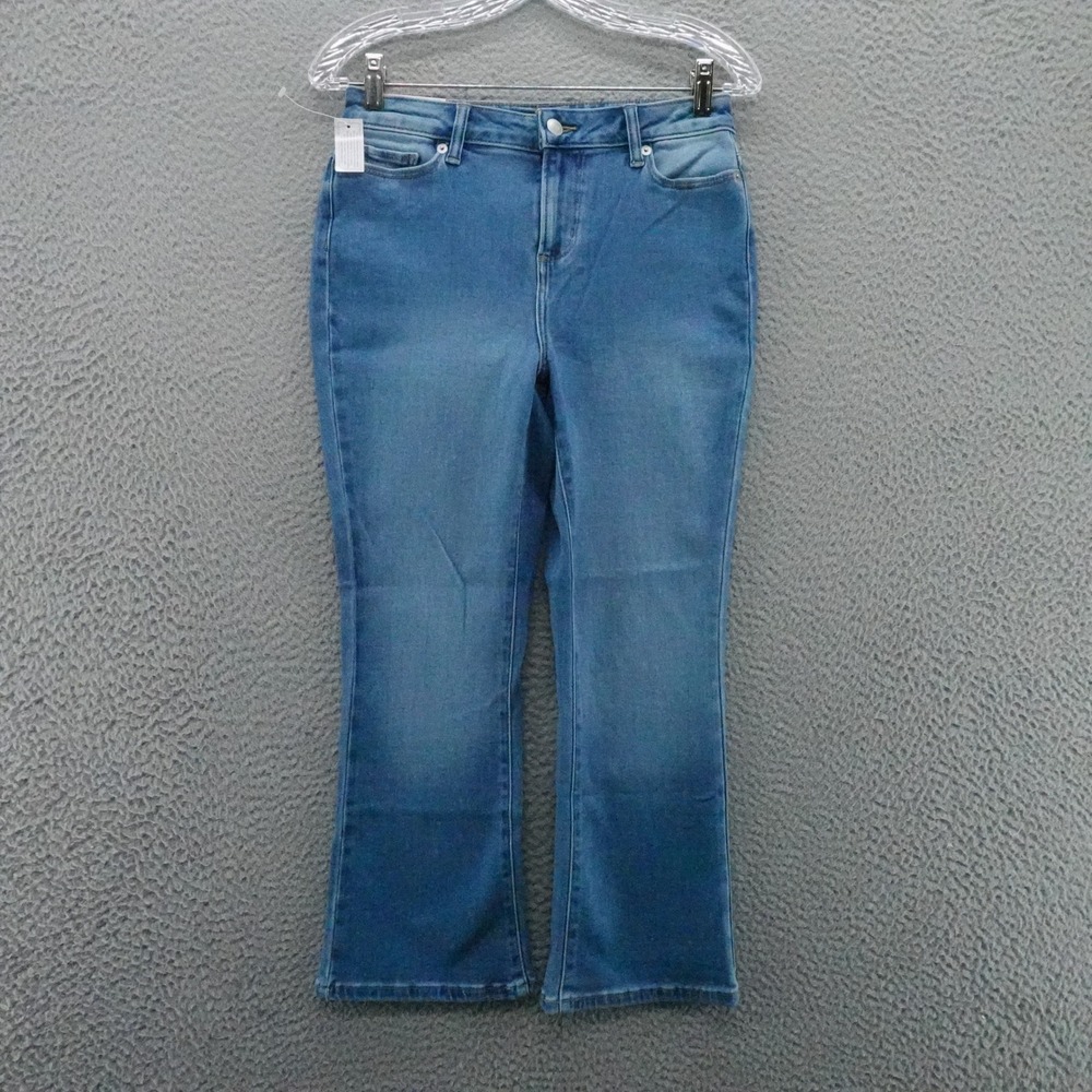 Members Mark Womens Size 2 Crop Flare Leg Stretch Denim Jeans‎ Blue NEW